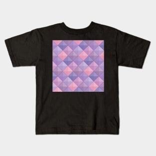 Patchwork Squares Lilac and Blue Kids T-Shirt